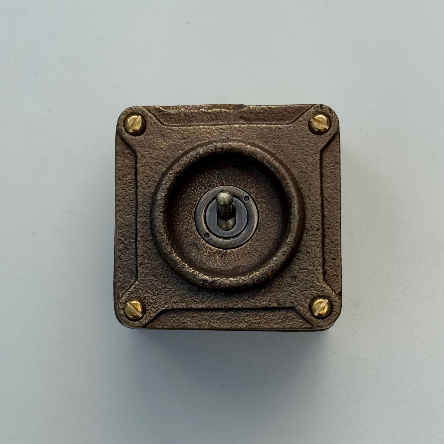 Single Gang Bronze Solid Cast Metal Conduit Light Switch Industrial 2 Way - BS EN Approved Vintage Crabtree 1950’s Style