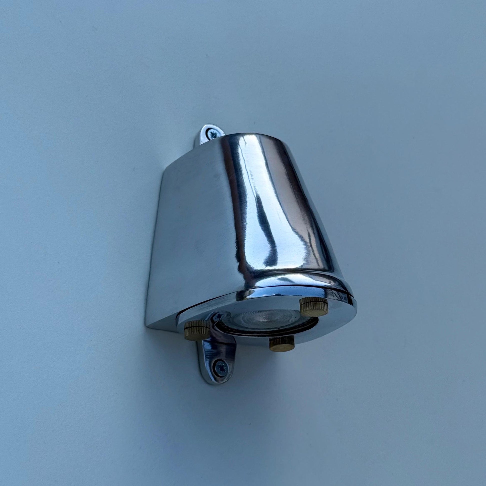 Holt ~ Polished Aluminium | Mast Down Light Industrial Ship Sconce Marine Bulkhead Hand Crafted Wall Nautical Passage Way Philips 3.8W LED
