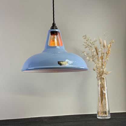 Cawston XL - Sky Blue Slotted Lampshade Pendant Set Light *Worn* - 14 Inch
