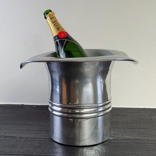 XL Top Hat ~ Solid Cast Engraved Champagne Ice Bucket | Wine Cooler Bath