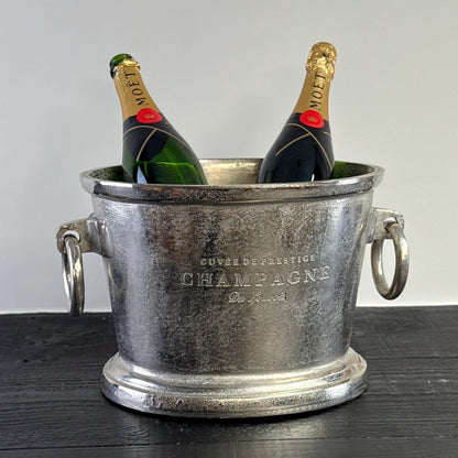 Great Gatsby ~ Solid Cast Engraved Champagne Large Ice Bucket | Wine Cooler Bath