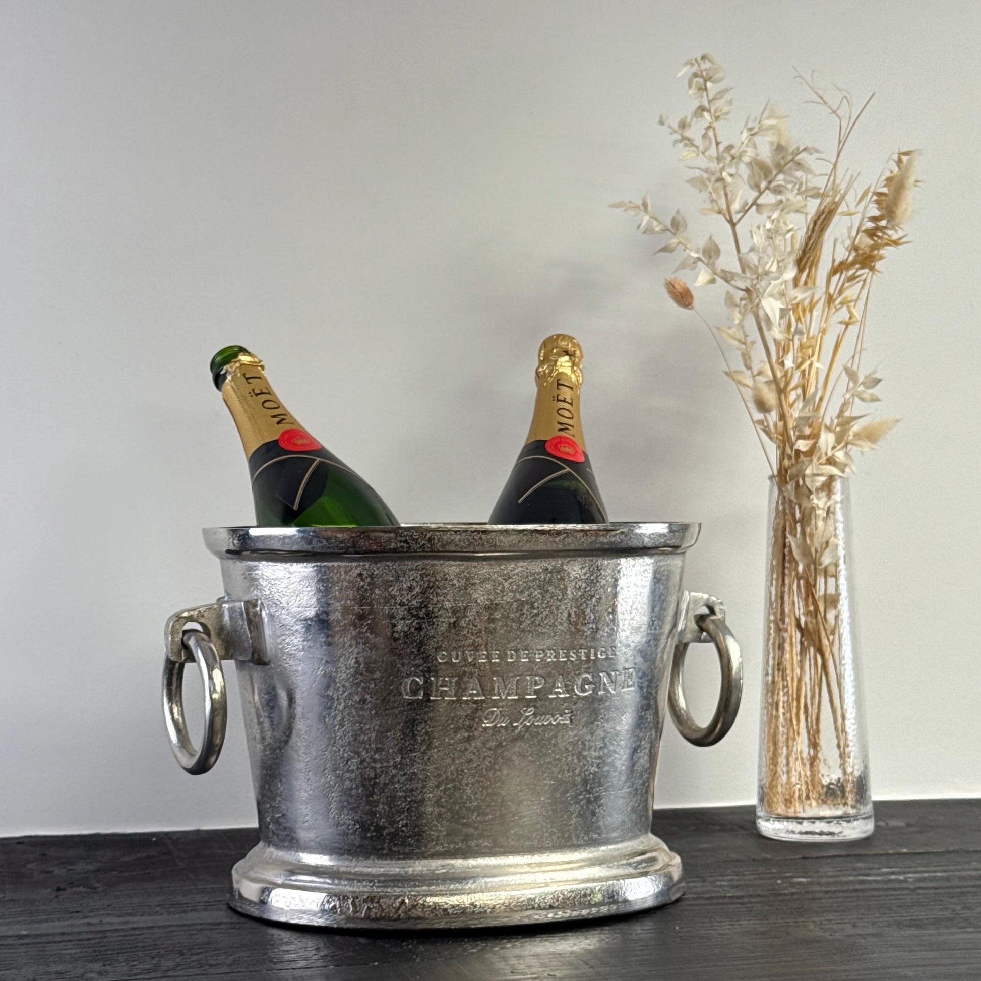 Great Gatsby ~ Solid Cast Engraved Champagne Large Ice Bucket | Wine Cooler Bath