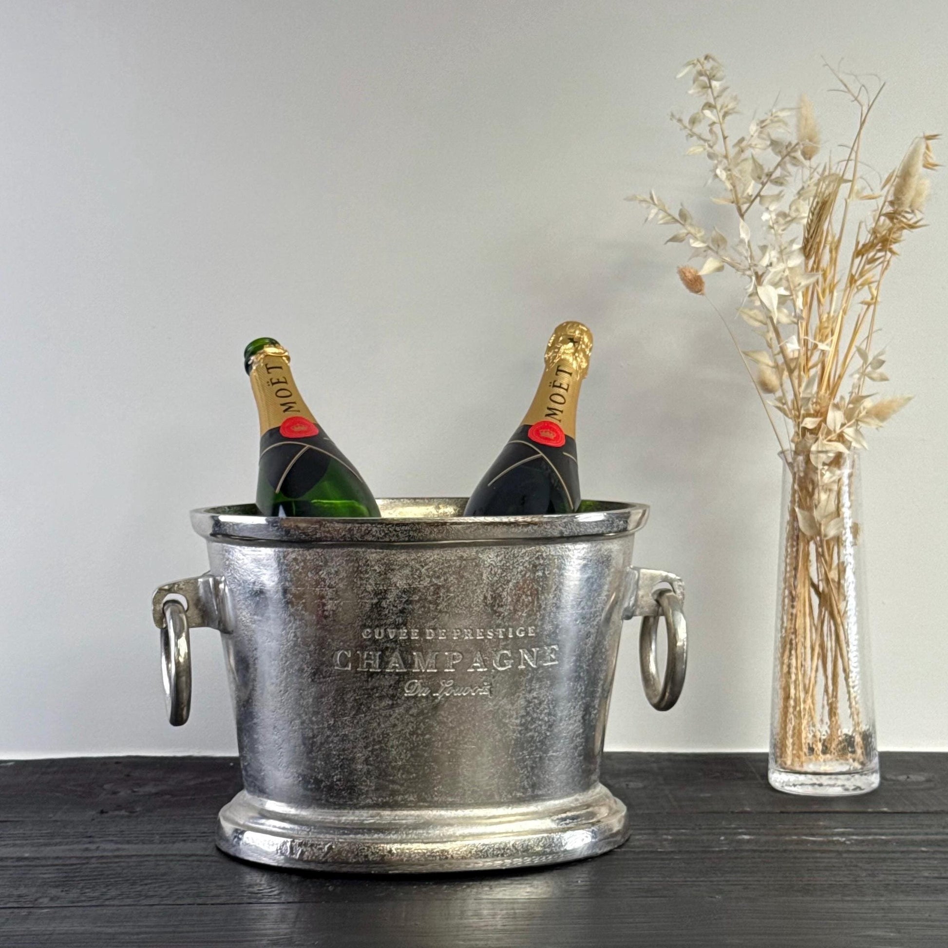 Great Gatsby ~ Solid Cast Engraved Champagne Large Ice Bucket | Wine Cooler Bath