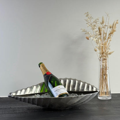 Clam Shell Solid Cast Champagne Ice Bucket - Wine Cooler - Fruit Bowl