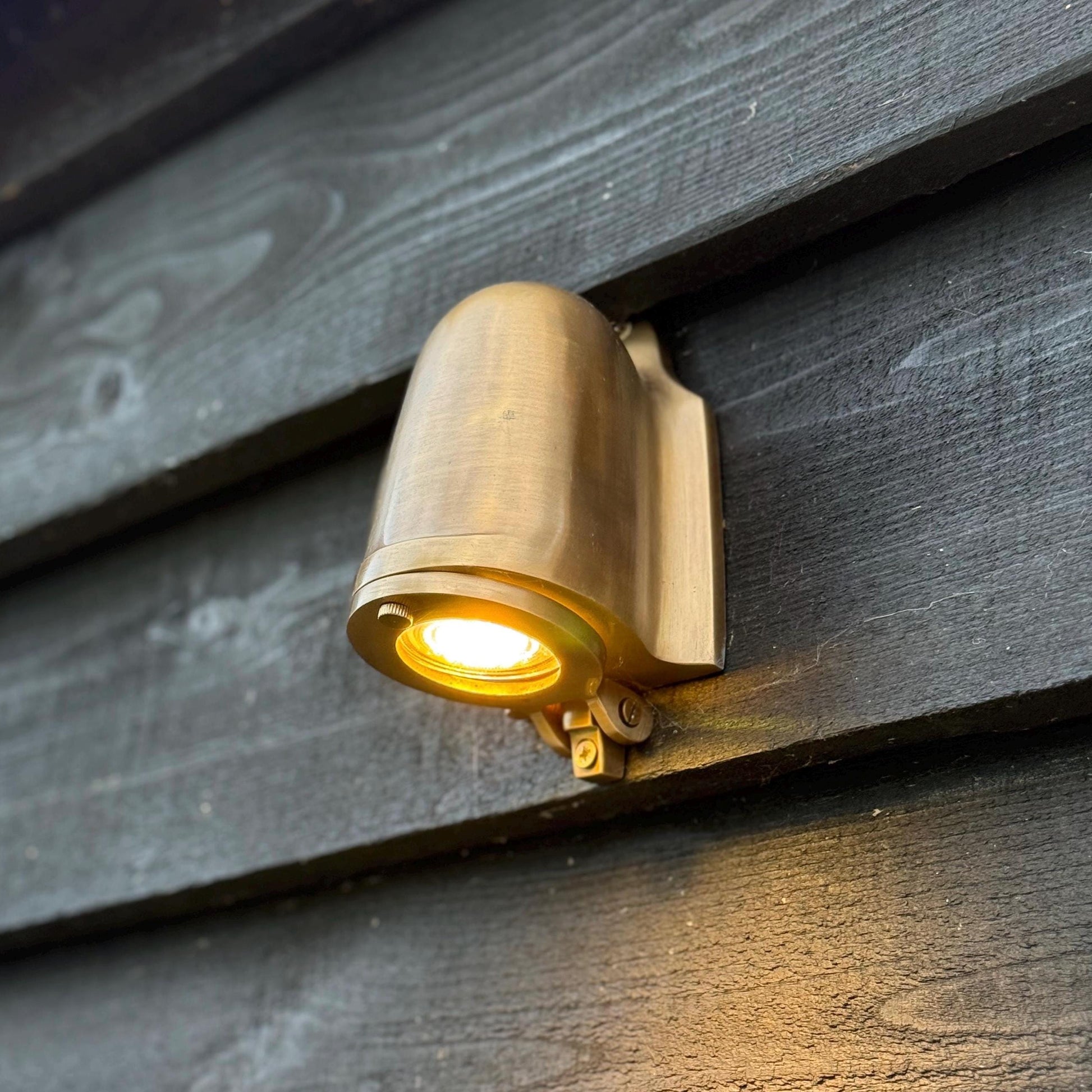Holt ~ Outdoor & Bathroom Bronze Solid Antique Brass Mast Down Light LED