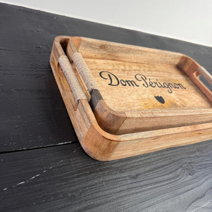 Wooden Serving Trays Dom Pérignon Champagne
