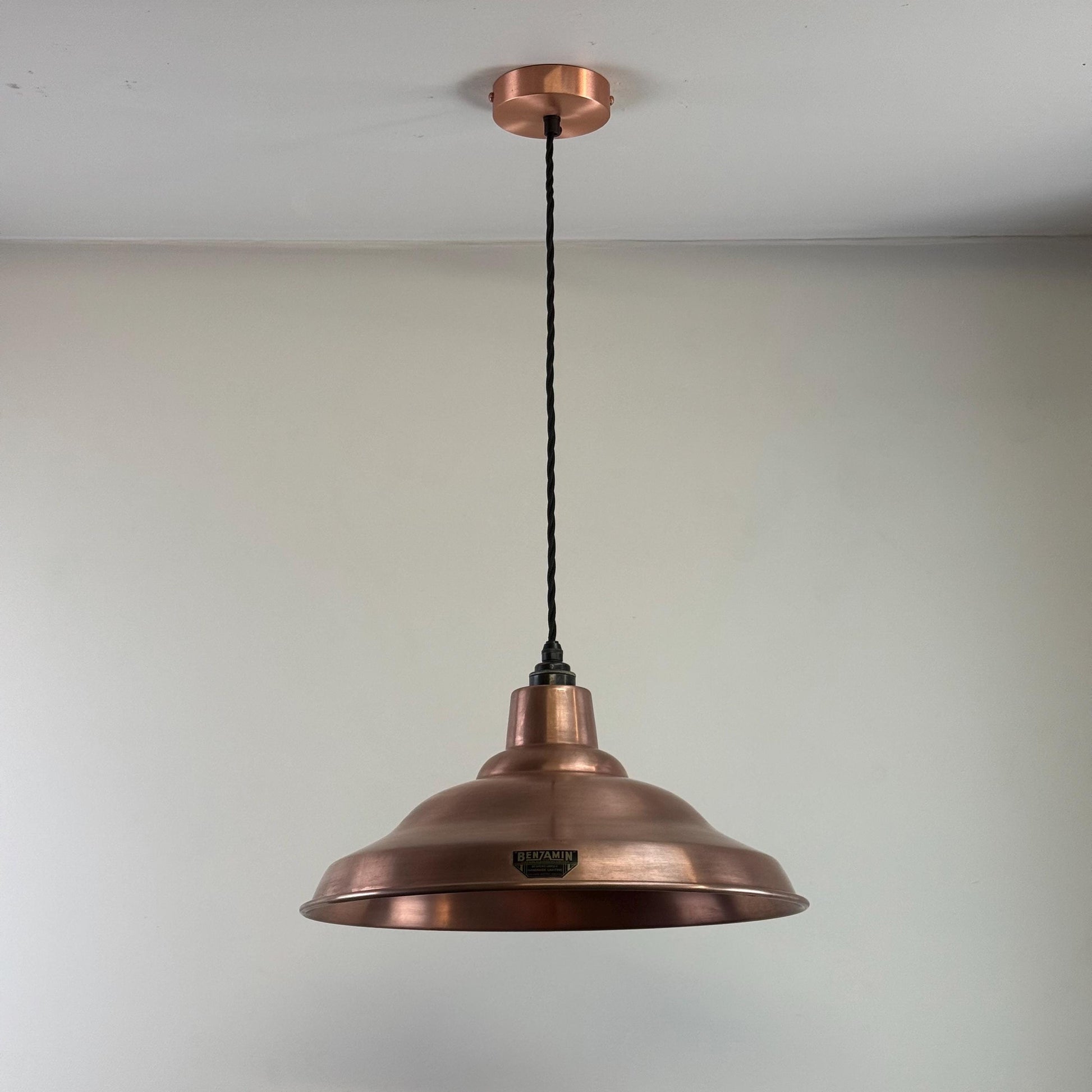 Bawsey ~ Antique Copper Industrial factory shade light ~ 16 Inch