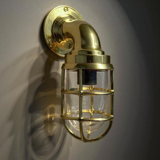 Beachamwell ~ Bulkhead Outdoor & Bathroom Wall Light | Solid Brass | 10.5 Inch