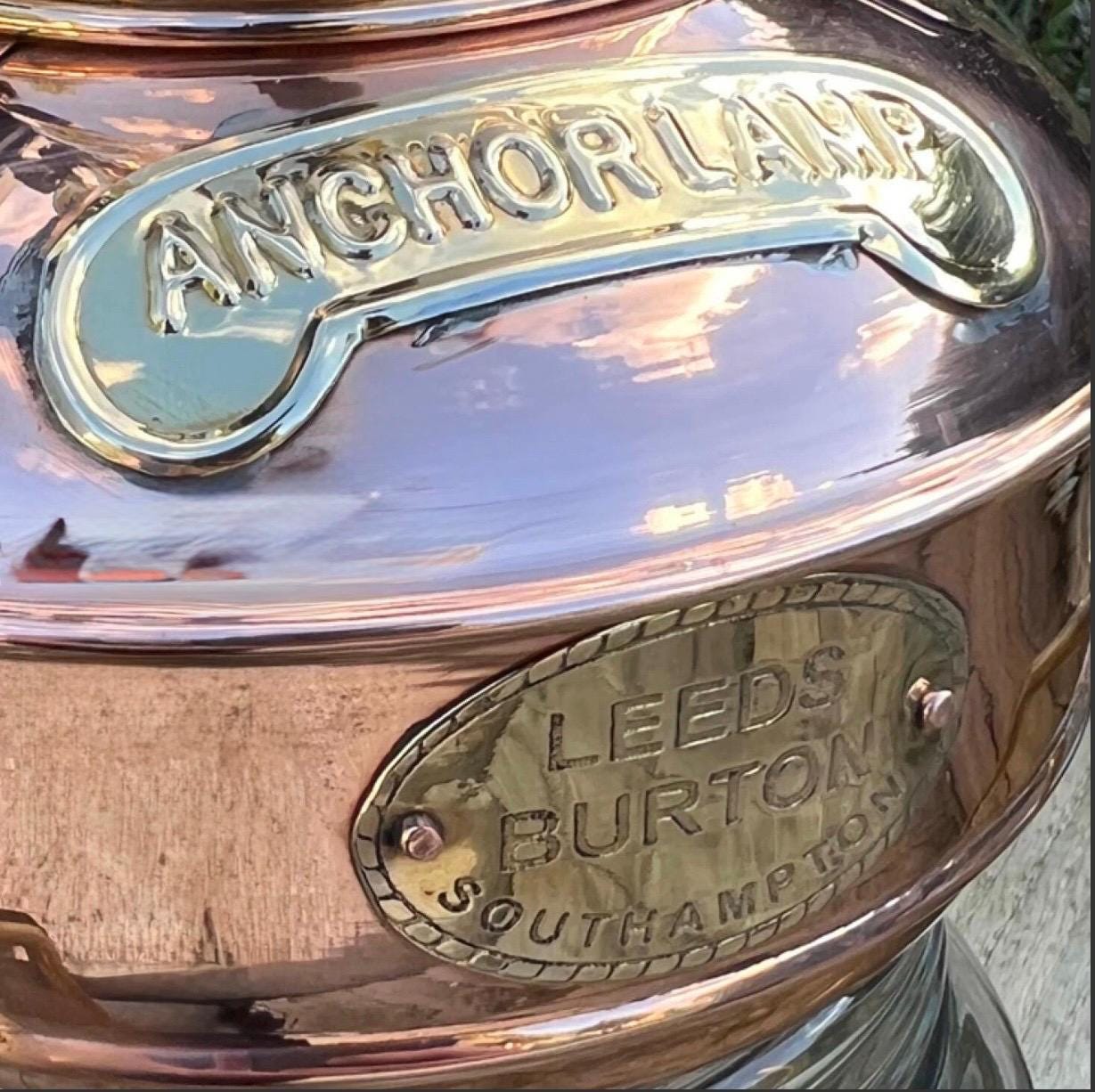 Solid Copper & Brass Anchor Table Lamp Maritime Ship Lantern Boat Light