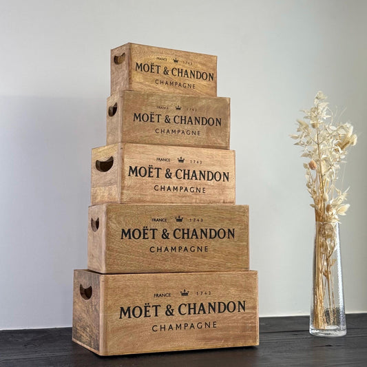 Wooden Storage Boxes Moët & Chandon Champagne Crates