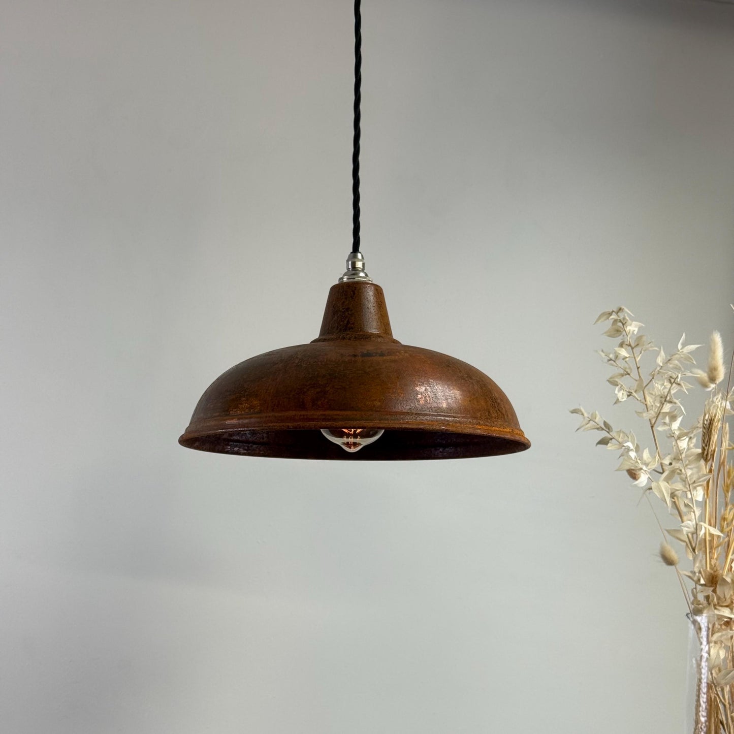 Sedgeford ~ Rusted Industrial Shade Pendant Set Light