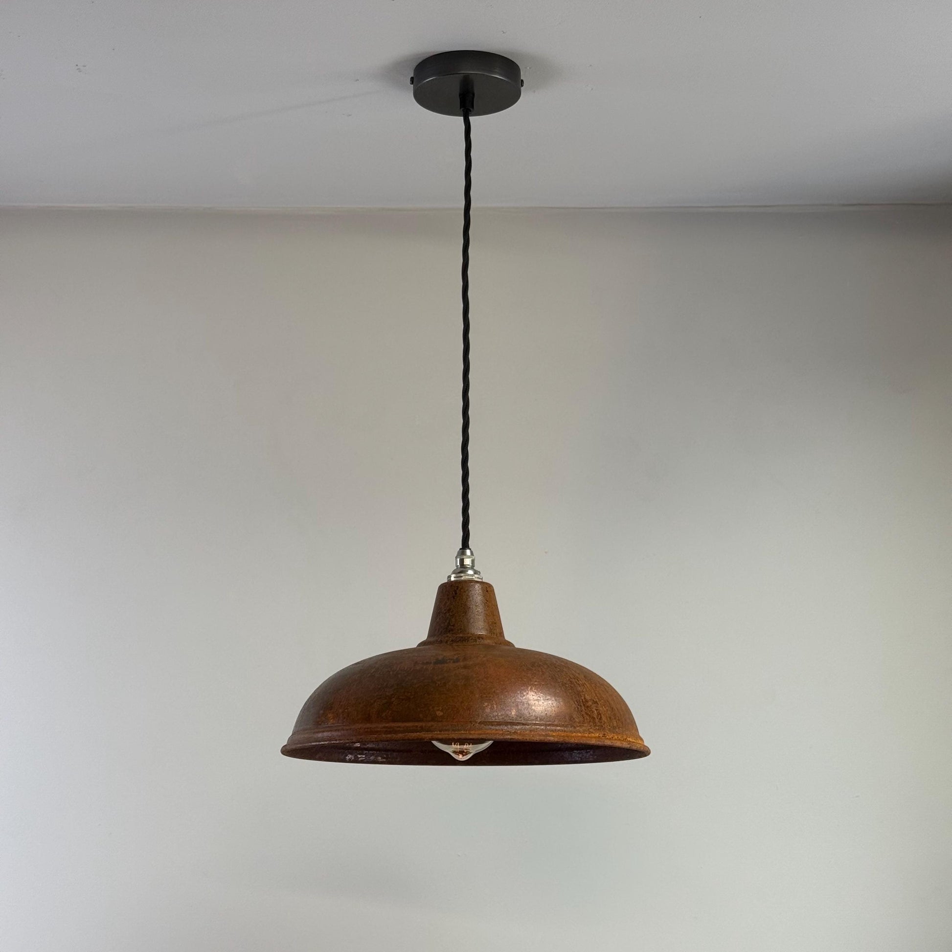 Sedgeford ~ Rusted Industrial Shade Pendant Set Light