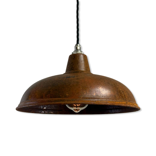 Sedgeford ~ Rusted Industrial Shade Pendant Set Light