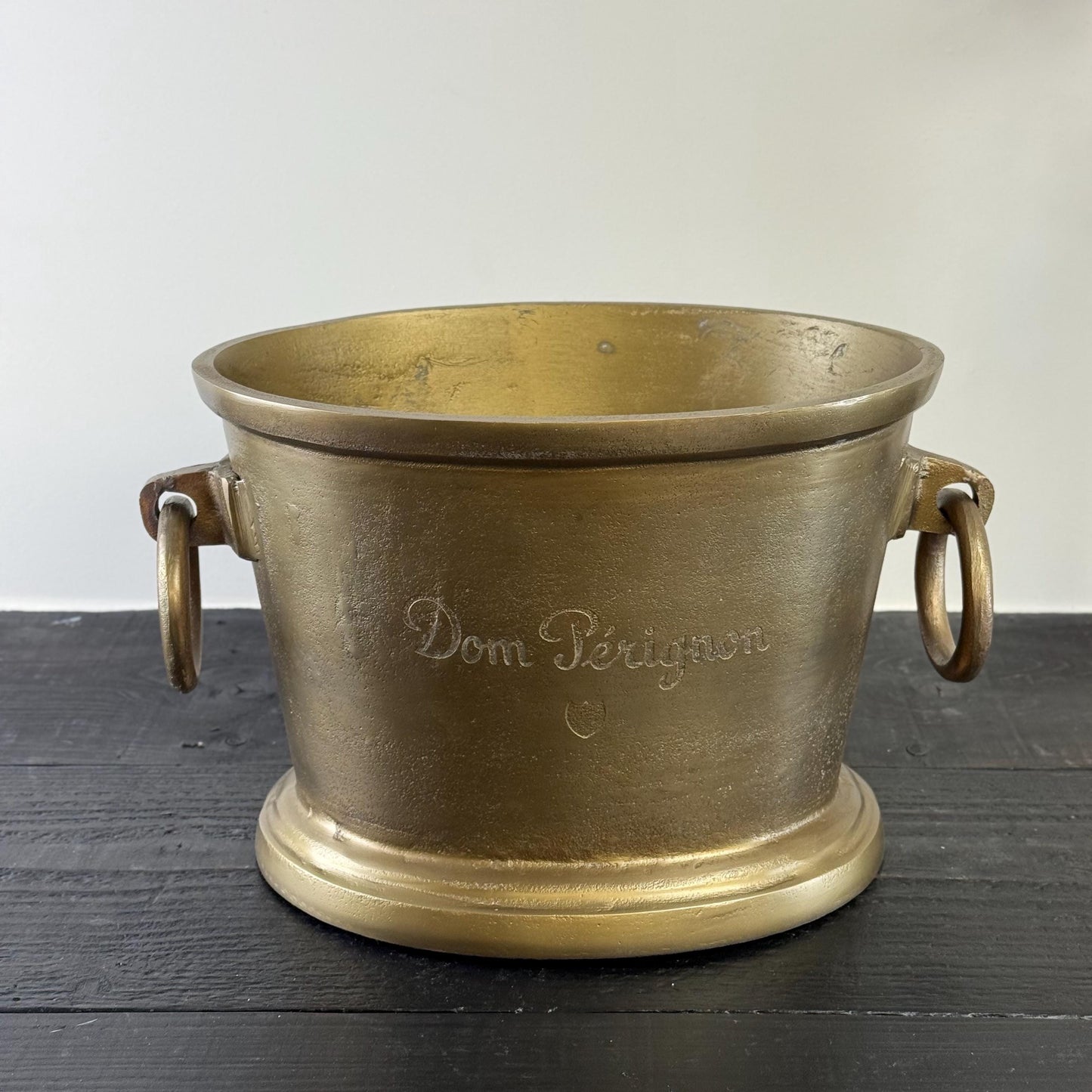 Dom Perignon Antique Brass Great Gatsby ~ Solid Cast Engraved Champagne Ice Bucket | Wine Cooler