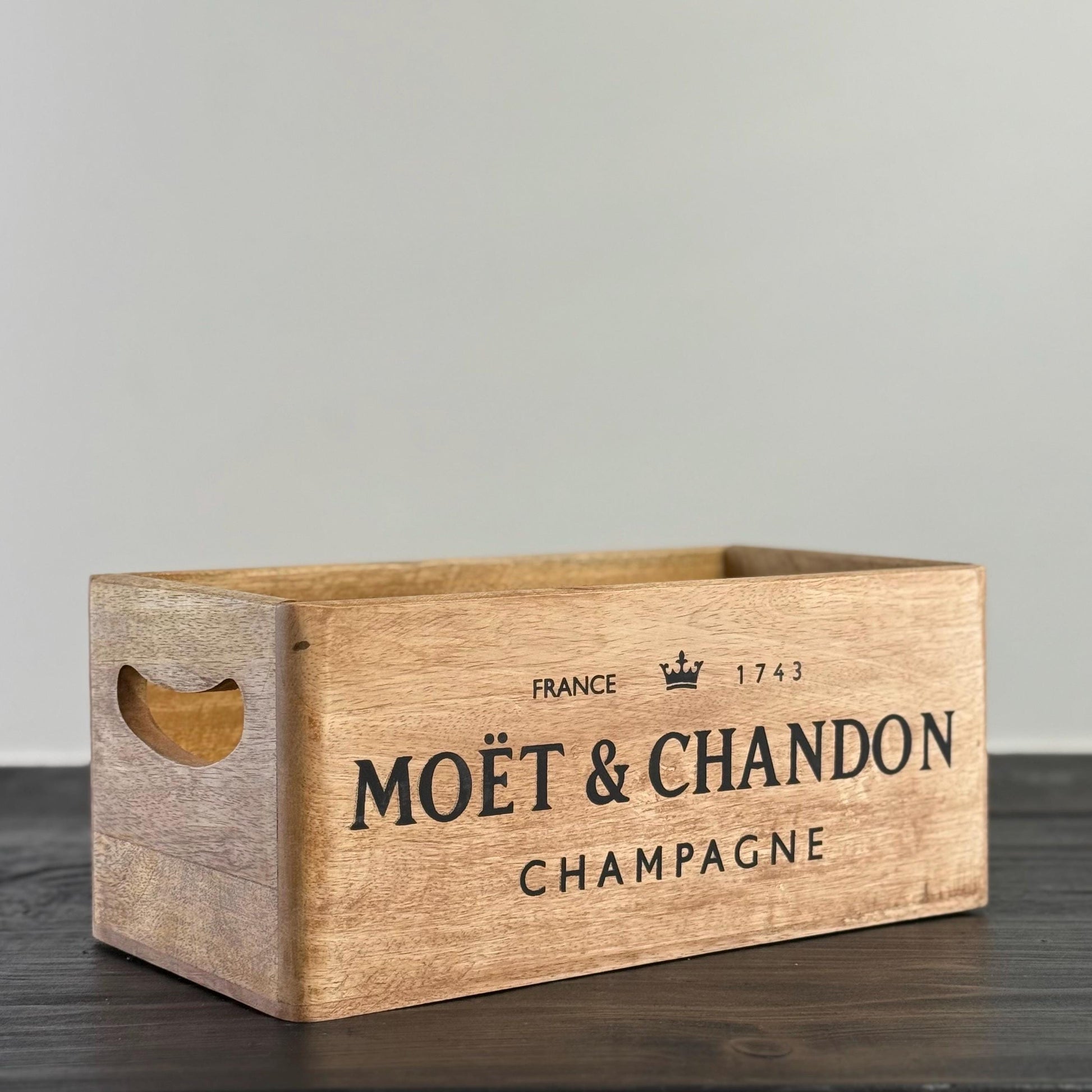 Storage Wooden Boxes Moët & Chandon Champagne Crates Natural Finish