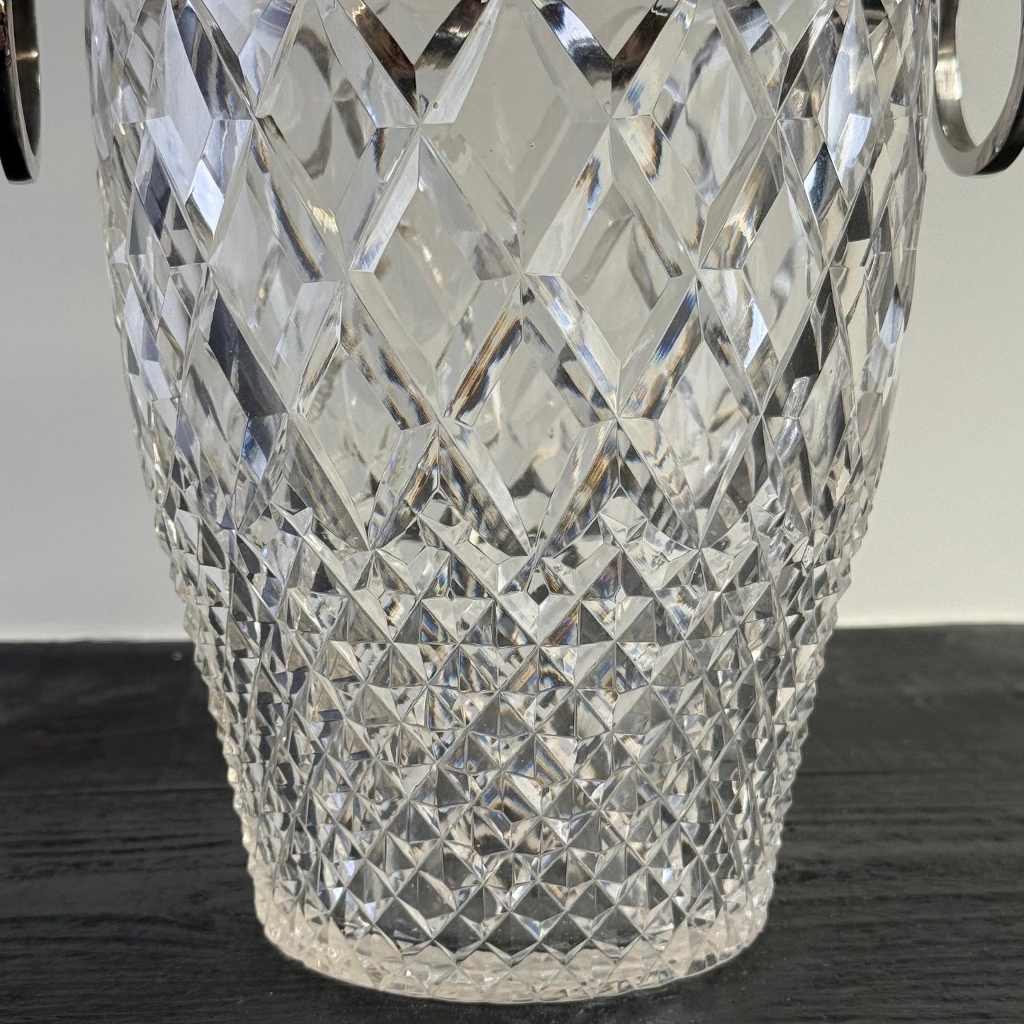 Luxury 3 Piece Solid Glass Hand Cut Engraved Wine & Champagne Ice Cooler
