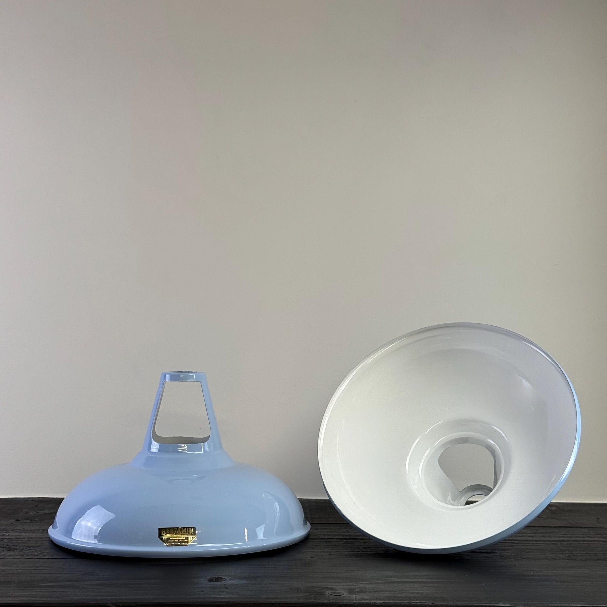 Cawston XL - Sky Blue Slotted Lampshade Pendant Set Light *Worn* - 14 Inch