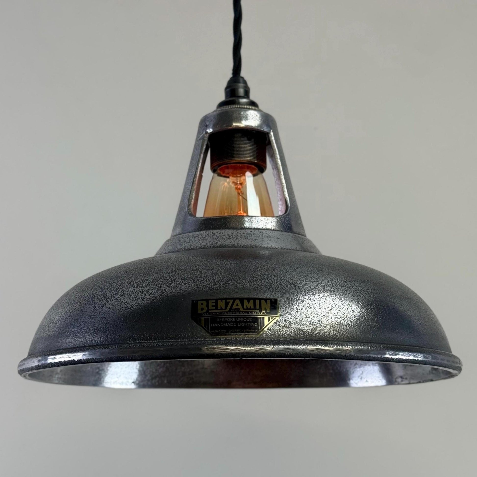 Cawston - Silver Solid Cast Aluminium Coolicon Lampshade Pendant Set Light - 11 Inch