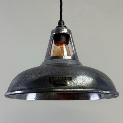 Cawston - Silver Solid Cast Aluminium Coolicon Lampshade Pendant Set Light - 11 Inch