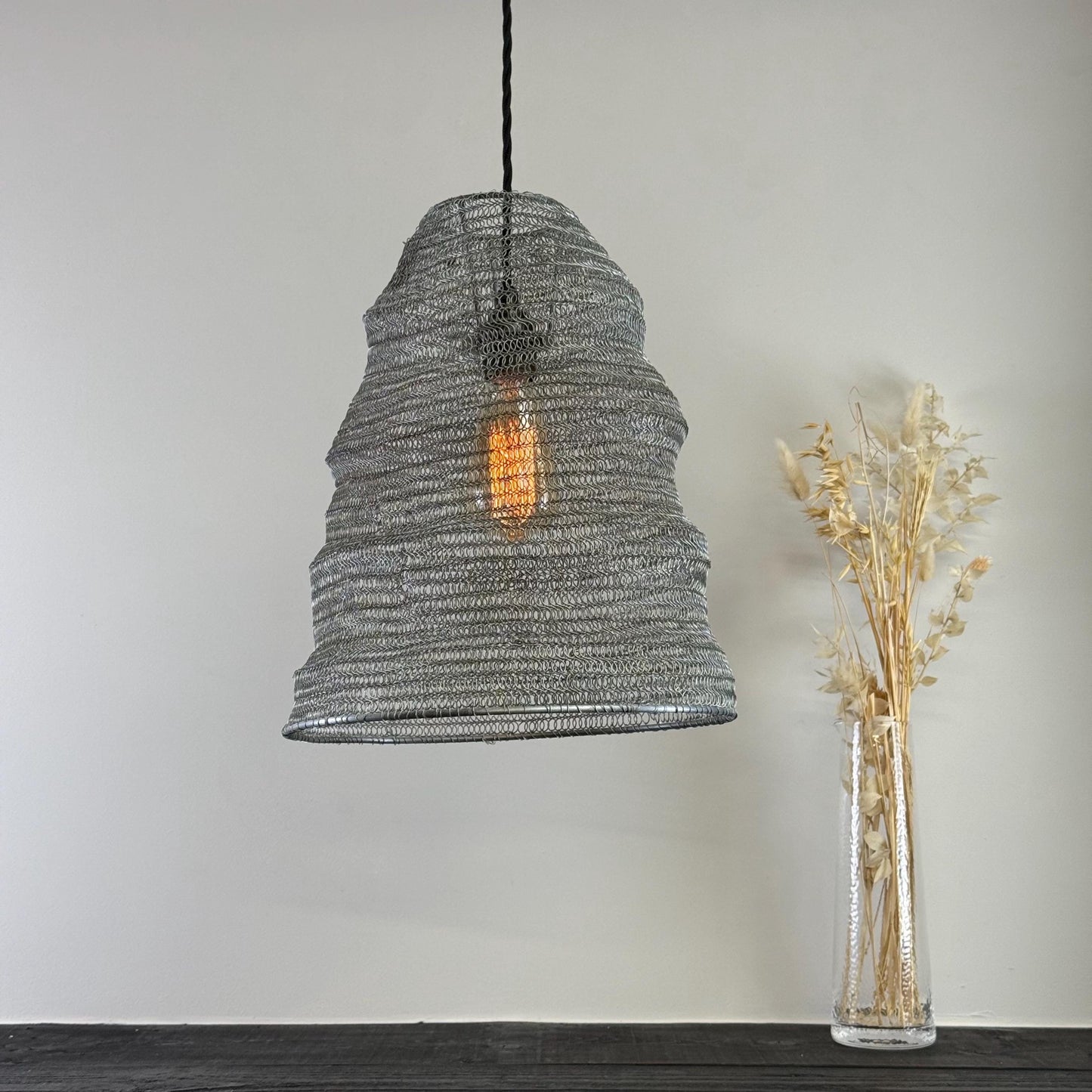 Walton ~ Beehive Large Silver Wire Mesh Lampshade Pendant Ceiling Light