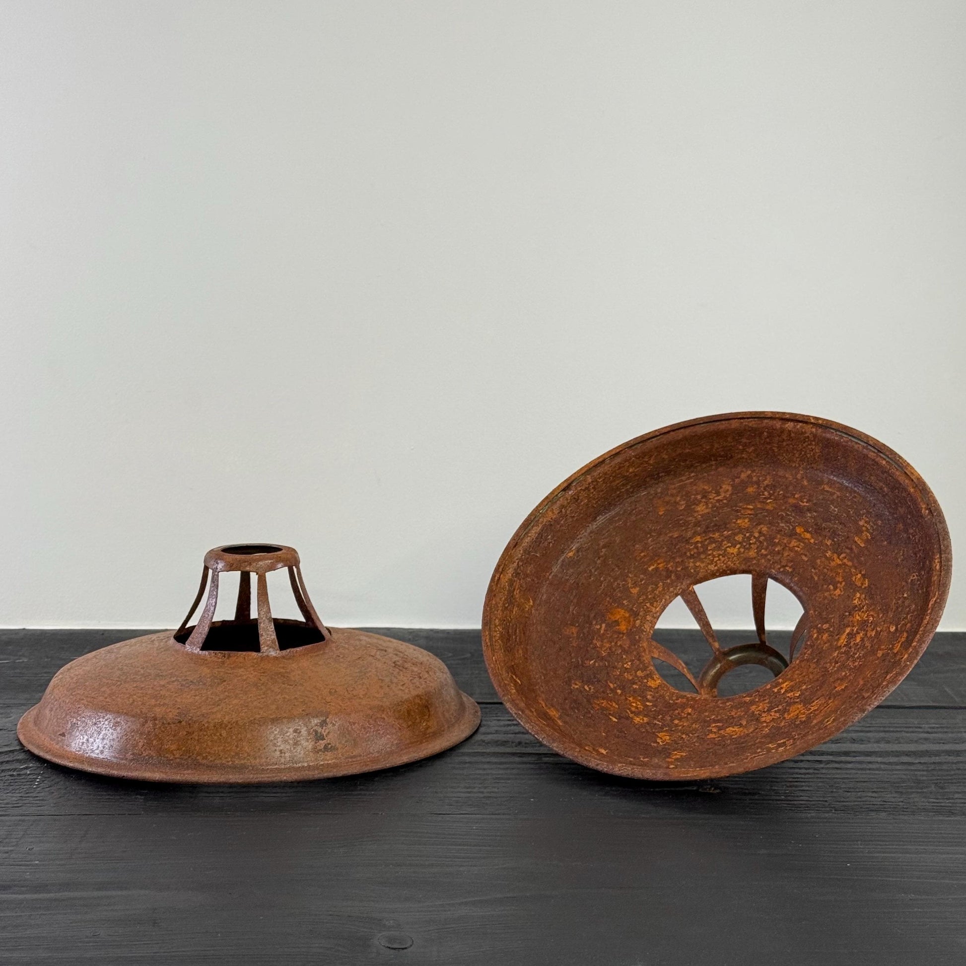 Bramerton ~ Rusted Industrial Benflux Lamp Shade Benflux Pendant Set Light - 12 Inch