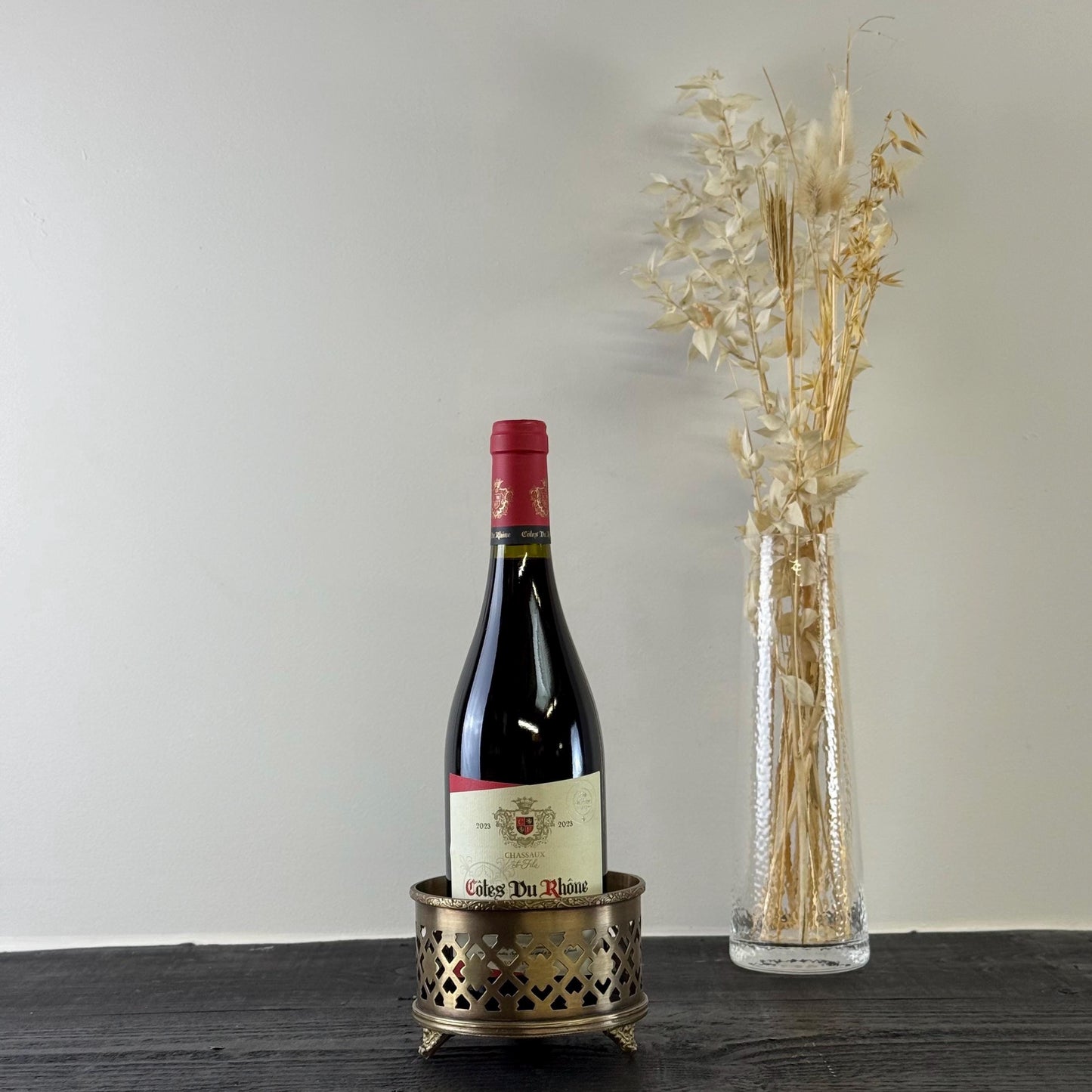 Luxury Vintage Antique Brass Wine Holder Ornante Bottle Stand Barware