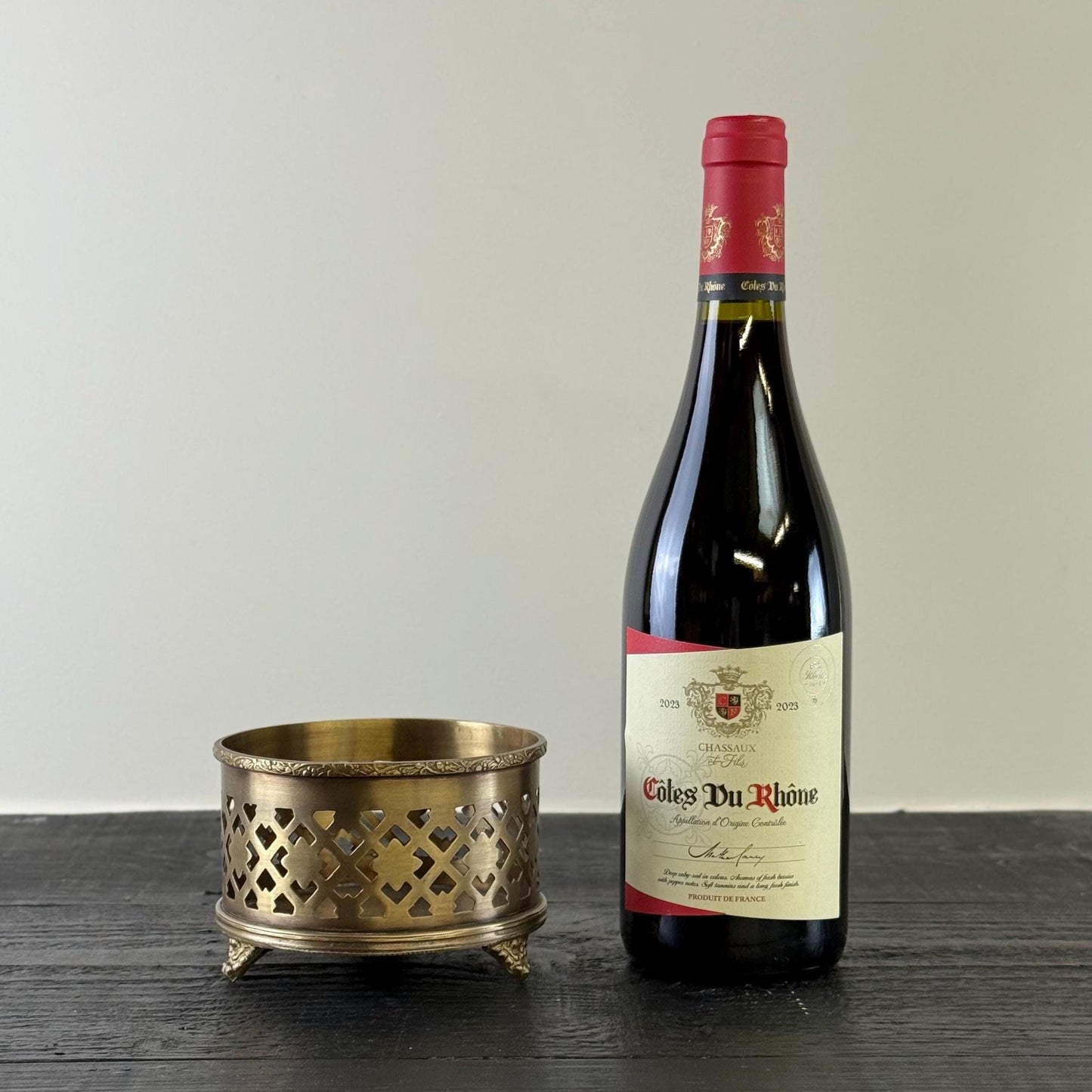 Luxury Vintage Antique Brass Wine Holder Ornante Bottle Stand Barware