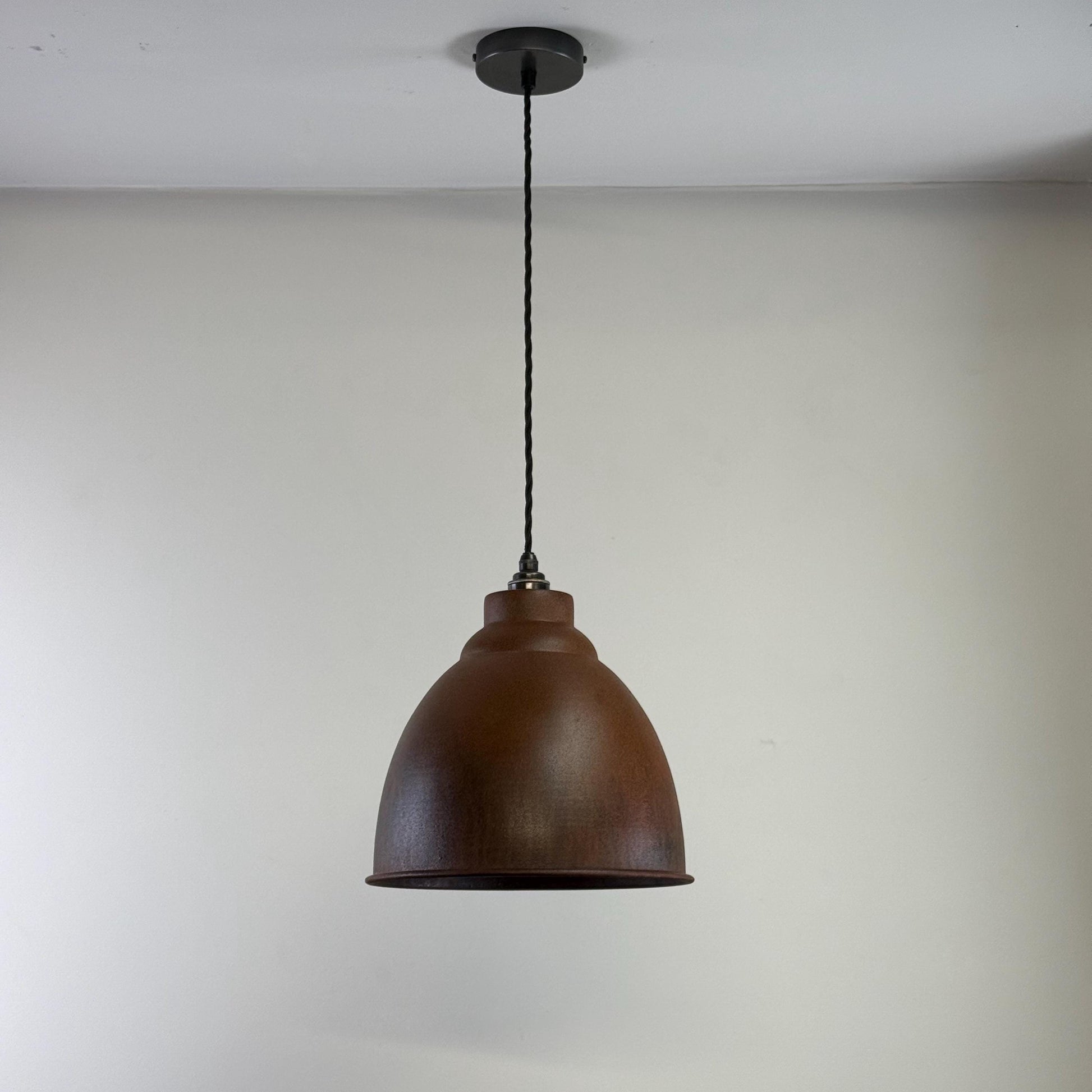Brooke ~ Rusted Steel Lampshade Pendant Ceiling Light ~ 11 Inch