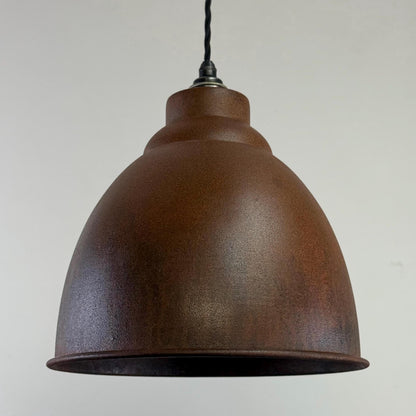 Brooke ~ Rusted Steel Lampshade Pendant Ceiling Light ~ 11 Inch