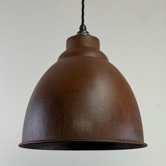Brooke ~ Rusted Steel Lampshade Pendant Ceiling Light ~ 11 Inch