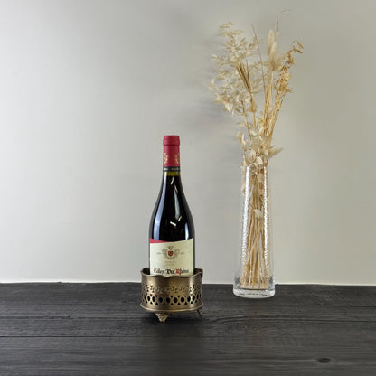 Luxury Vintage Antique Brass Wine Holder Ornante Bottle Stand Barware