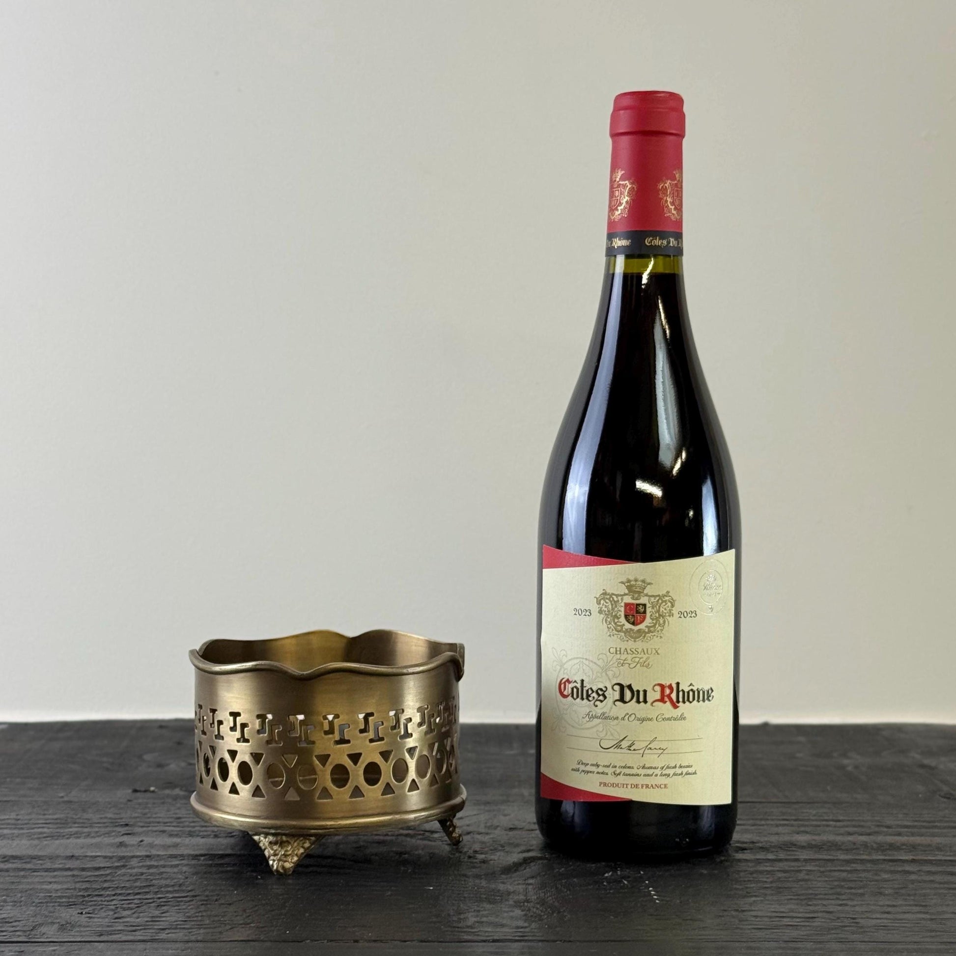 Luxury Vintage Antique Brass Wine Holder Ornante Bottle Stand Barware