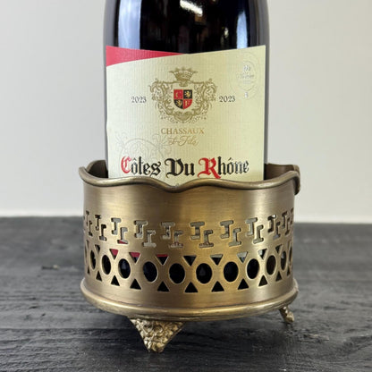 Luxury Vintage Antique Brass Wine Holder Ornante Bottle Stand Barware