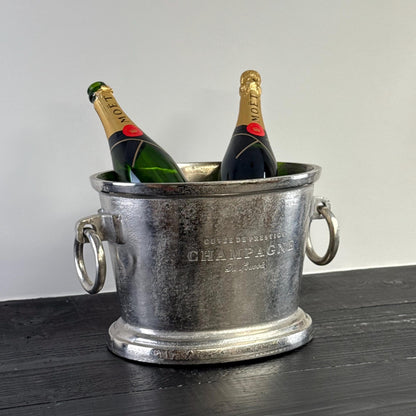 Great Gatsby ~ Solid Cast Engraved Champagne Large Ice Bucket | Wine Cooler Bath