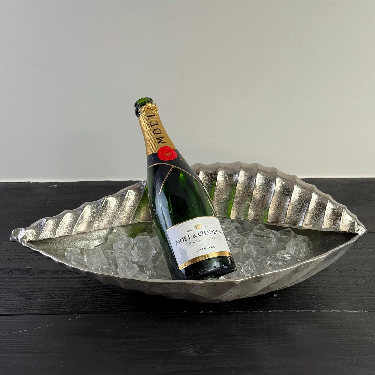 Clam Shell Solid Cast Champagne Ice Bucket - Wine Cooler - Fruit Bowl