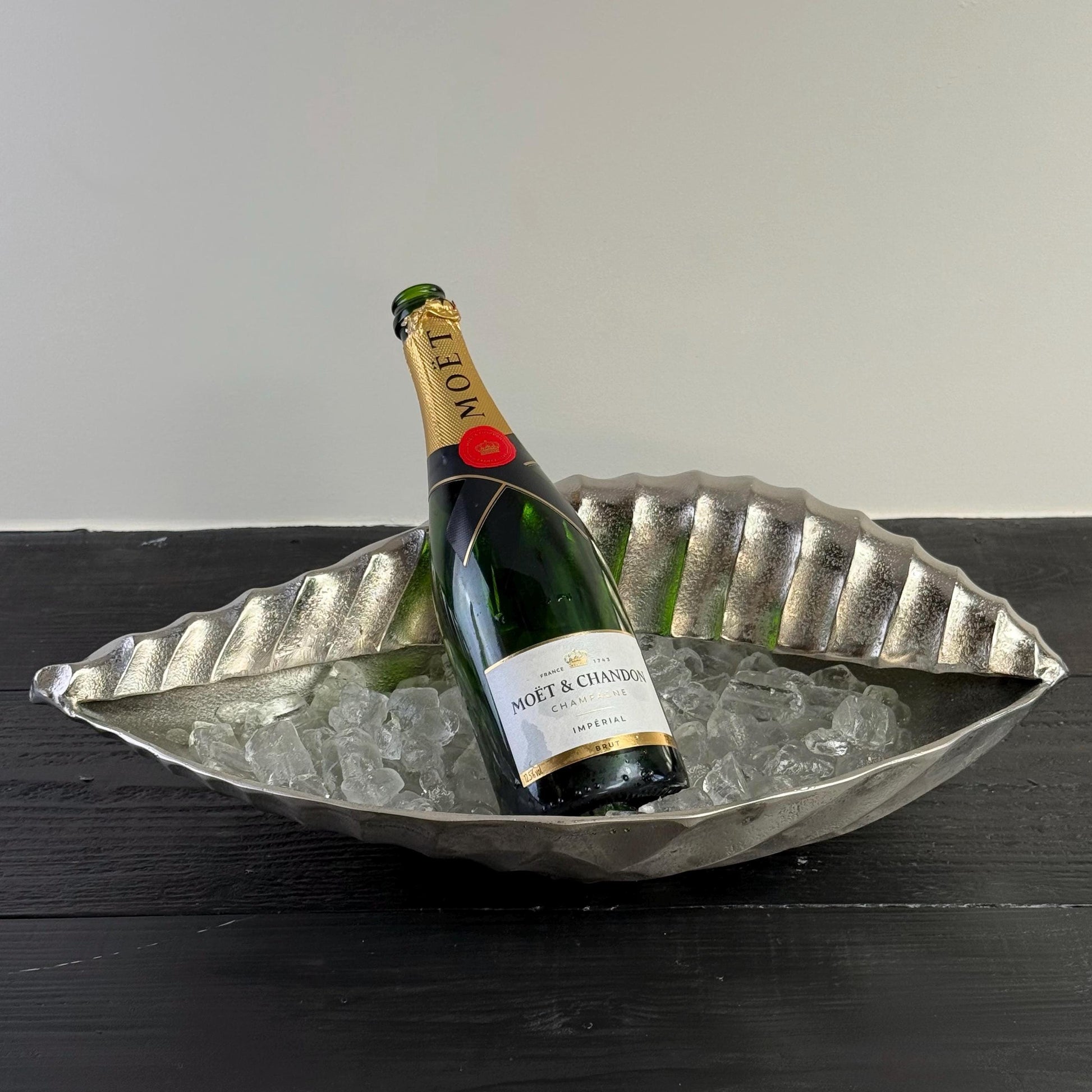 Clam Shell Solid Cast Champagne Ice Bucket - Wine Cooler - Fruit Bowl