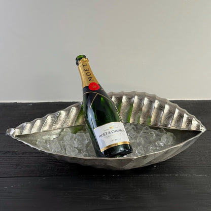 Clam Shell Solid Cast Champagne Ice Bucket - Wine Cooler - Fruit Bowl