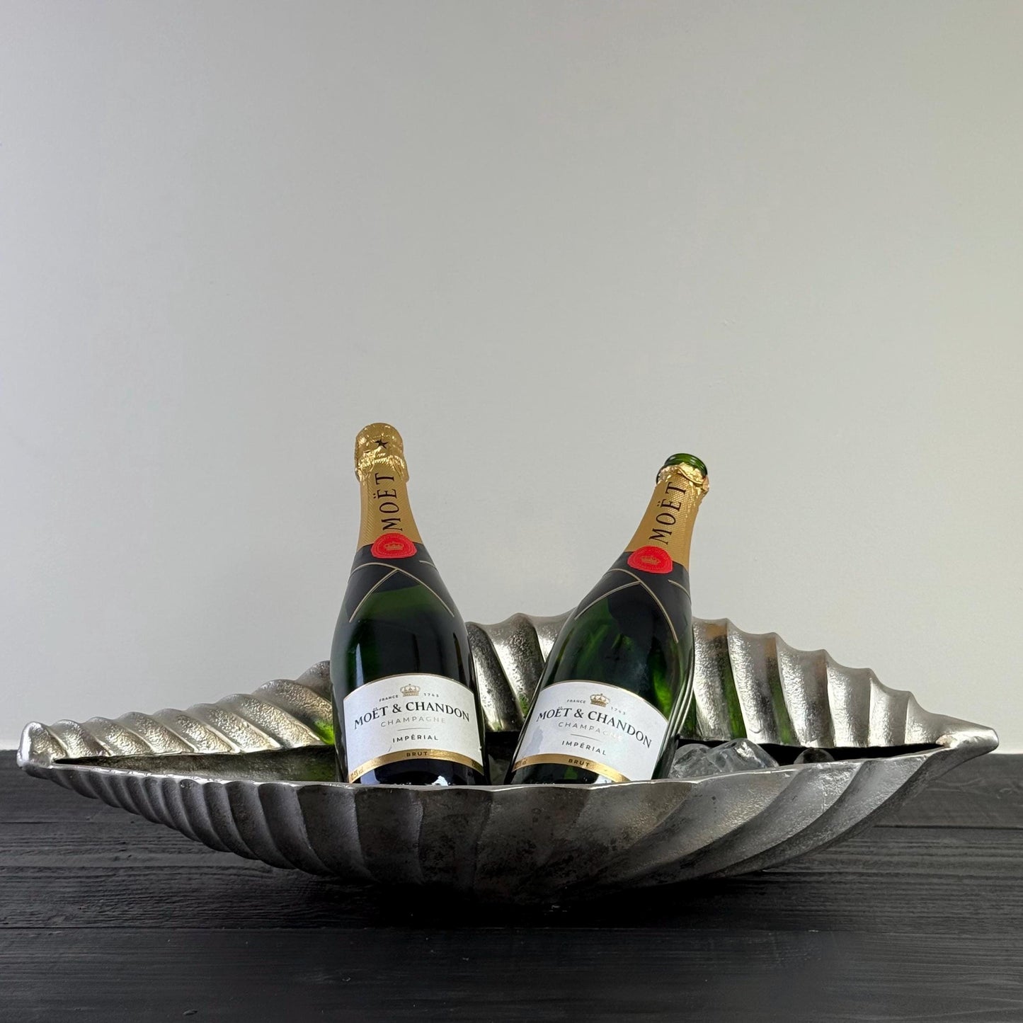 Clam Shell Solid Cast Champagne Ice Bucket - Wine Cooler - Fruit Bowl