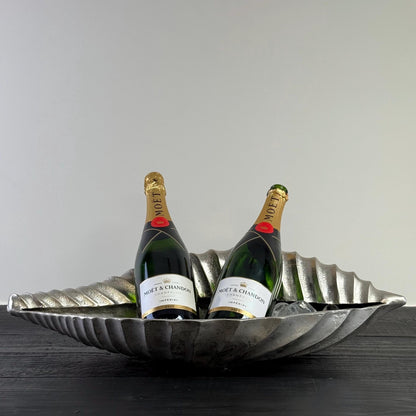 Clam Shell Solid Cast Champagne Ice Bucket - Wine Cooler - Fruit Bowl