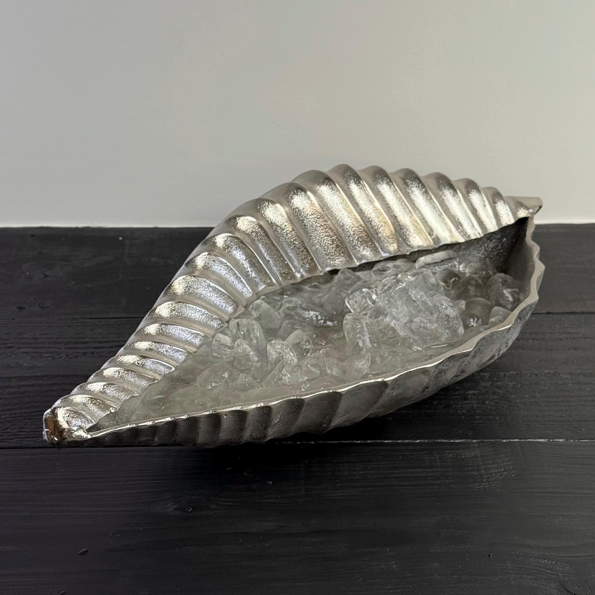 Clam Shell Solid Cast Champagne Ice Bucket - Wine Cooler - Fruit Bowl