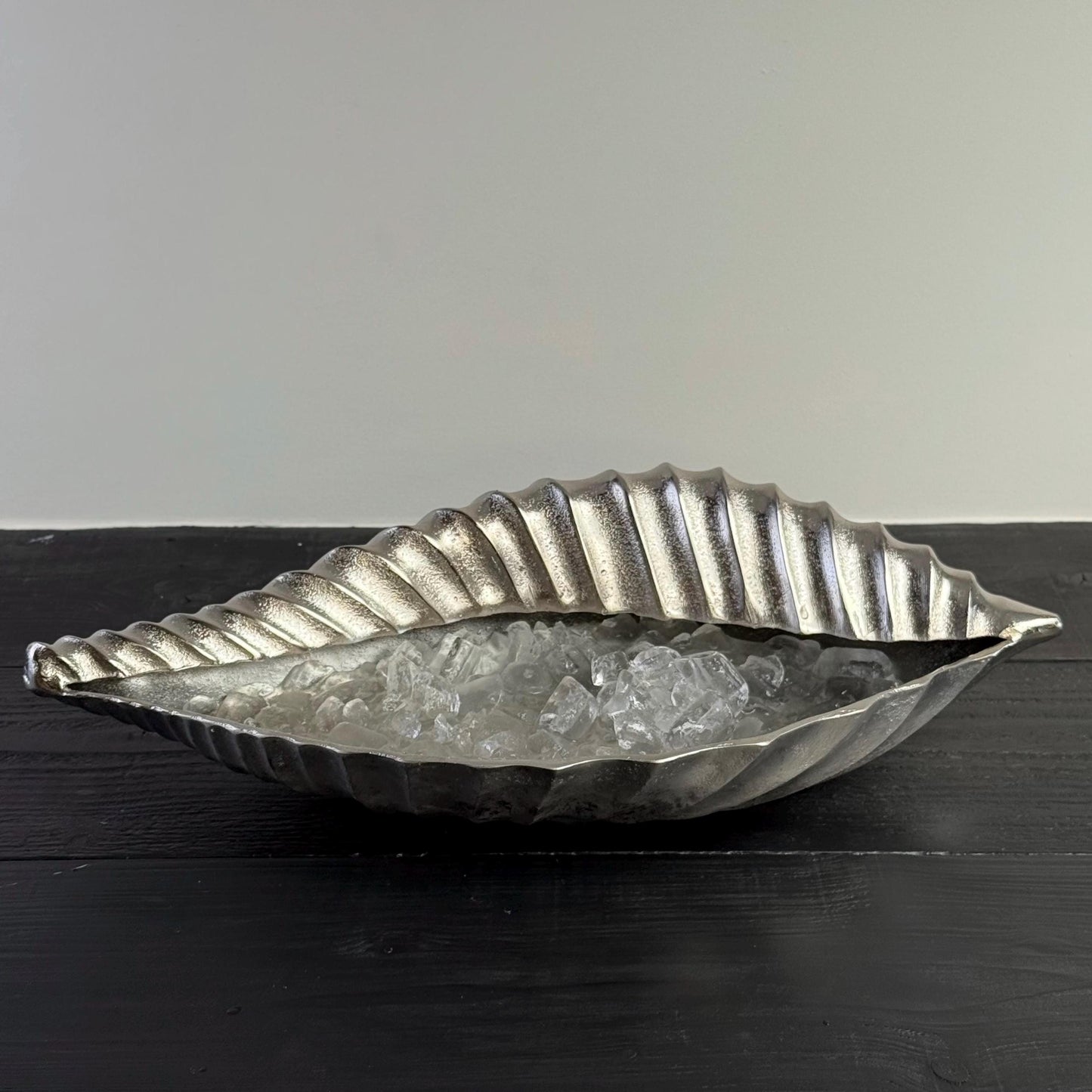 Clam Shell Solid Cast Champagne Ice Bucket - Wine Cooler - Fruit Bowl