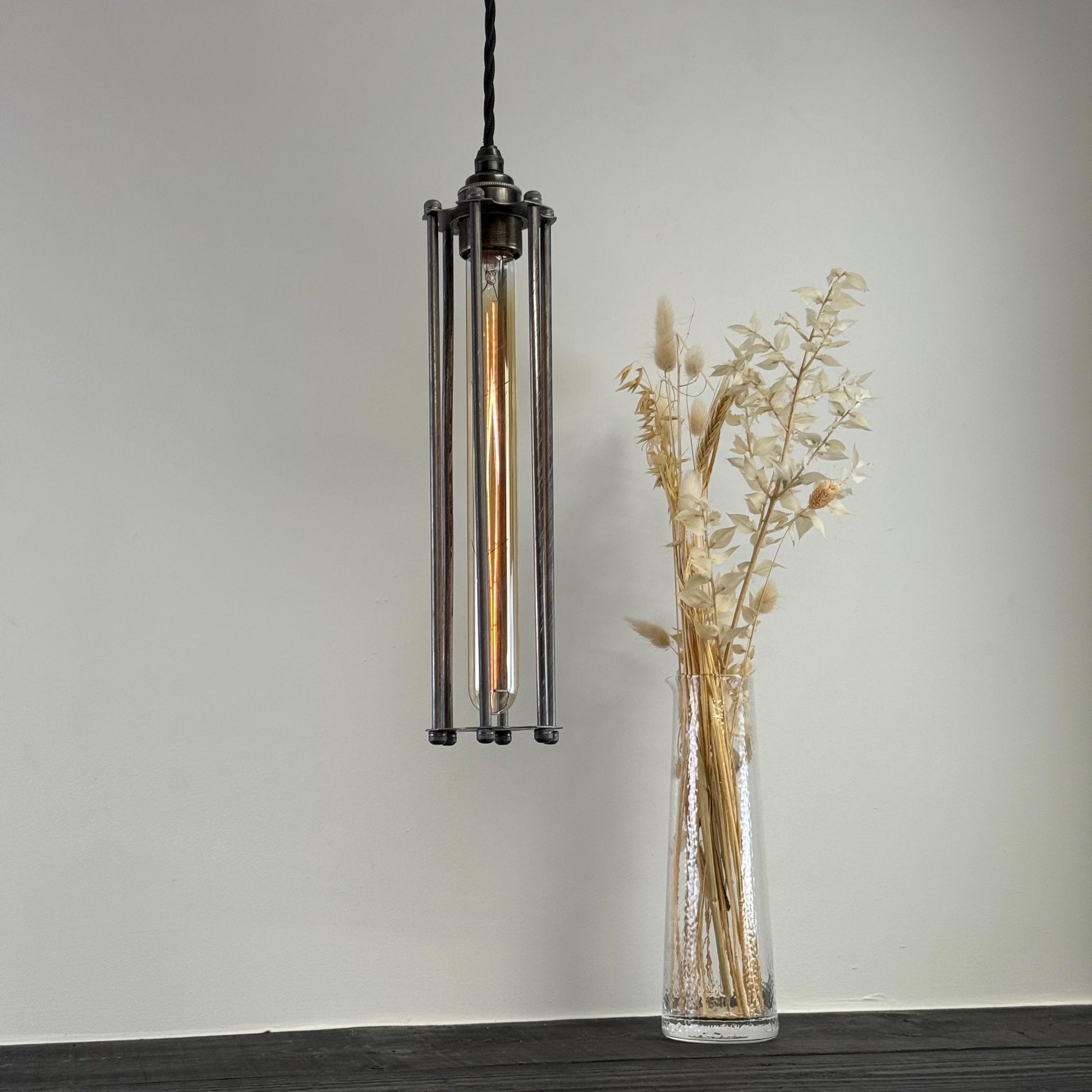 Solid Steel Cage Lampshade | Pendant Set Light ~ 12.5 Inches