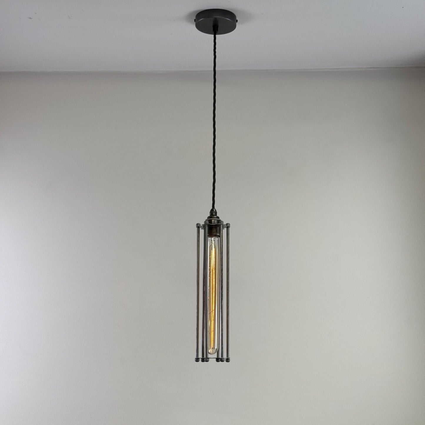 Solid Steel Cage Lampshade | Pendant Set Light ~ 12.5 Inches