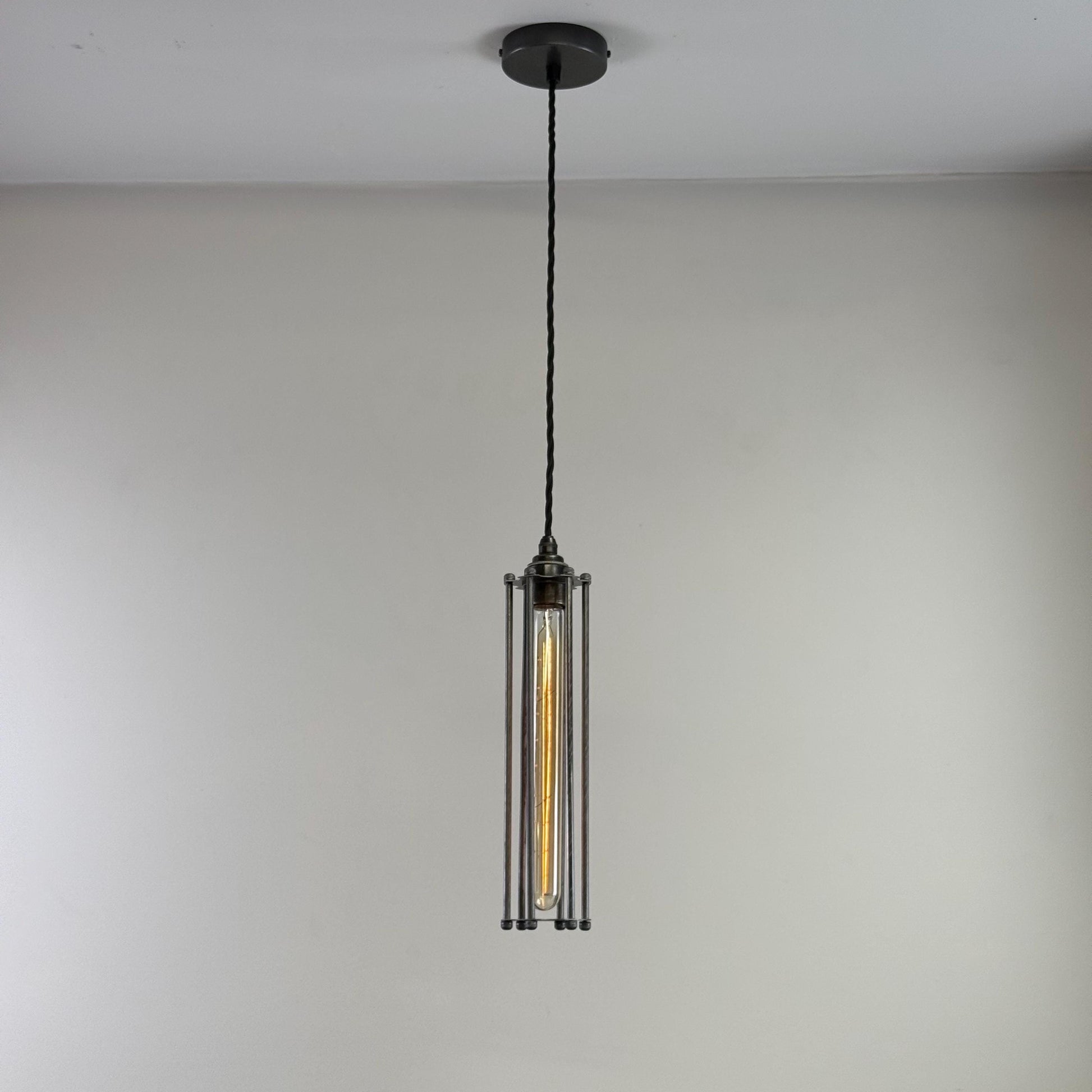 Solid Steel Cage Lampshade | Pendant Set Light ~ 12.5 Inches