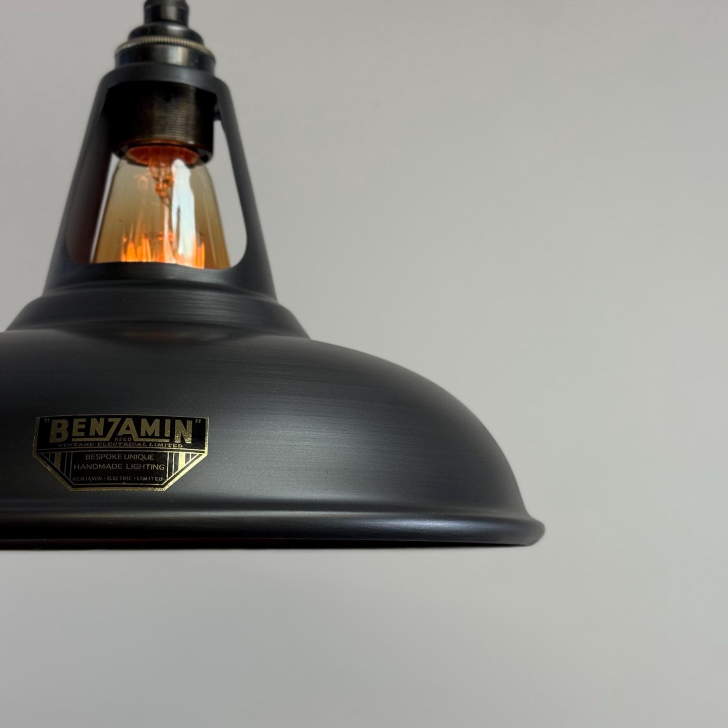 Cawston - Pewter Grey Coolicon Slotted Lampshade Pendant Set Light - 11 Inch