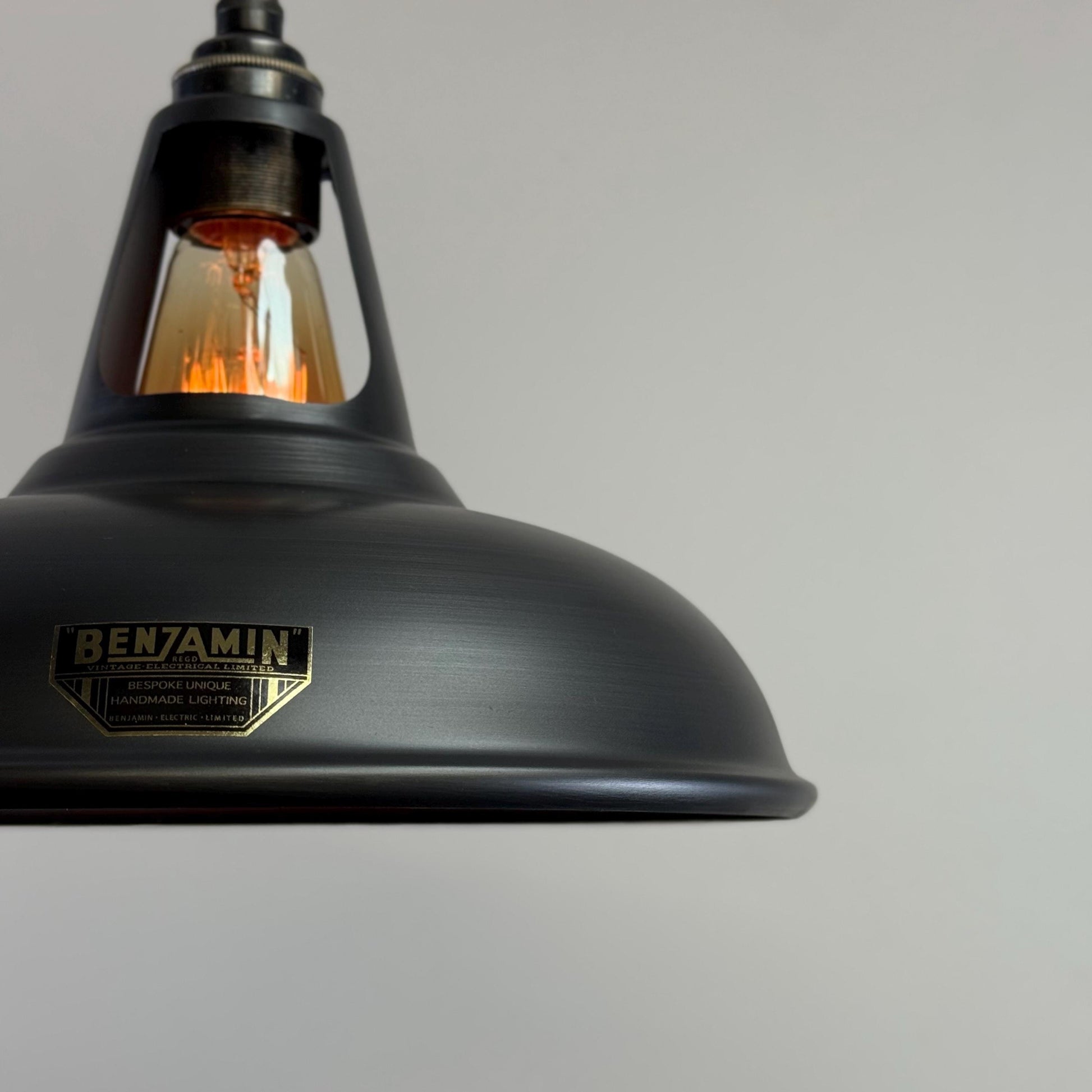 Cawston - Pewter Grey Coolicon Slotted Lampshade Pendant Set Light - 11 Inch