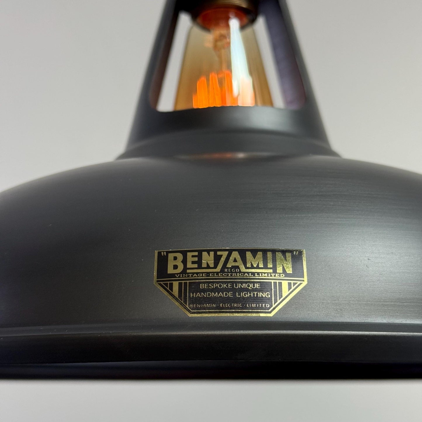 Cawston XL - Pewter Grey Lampshade Slotted Pendant Set Light - 14 Inch