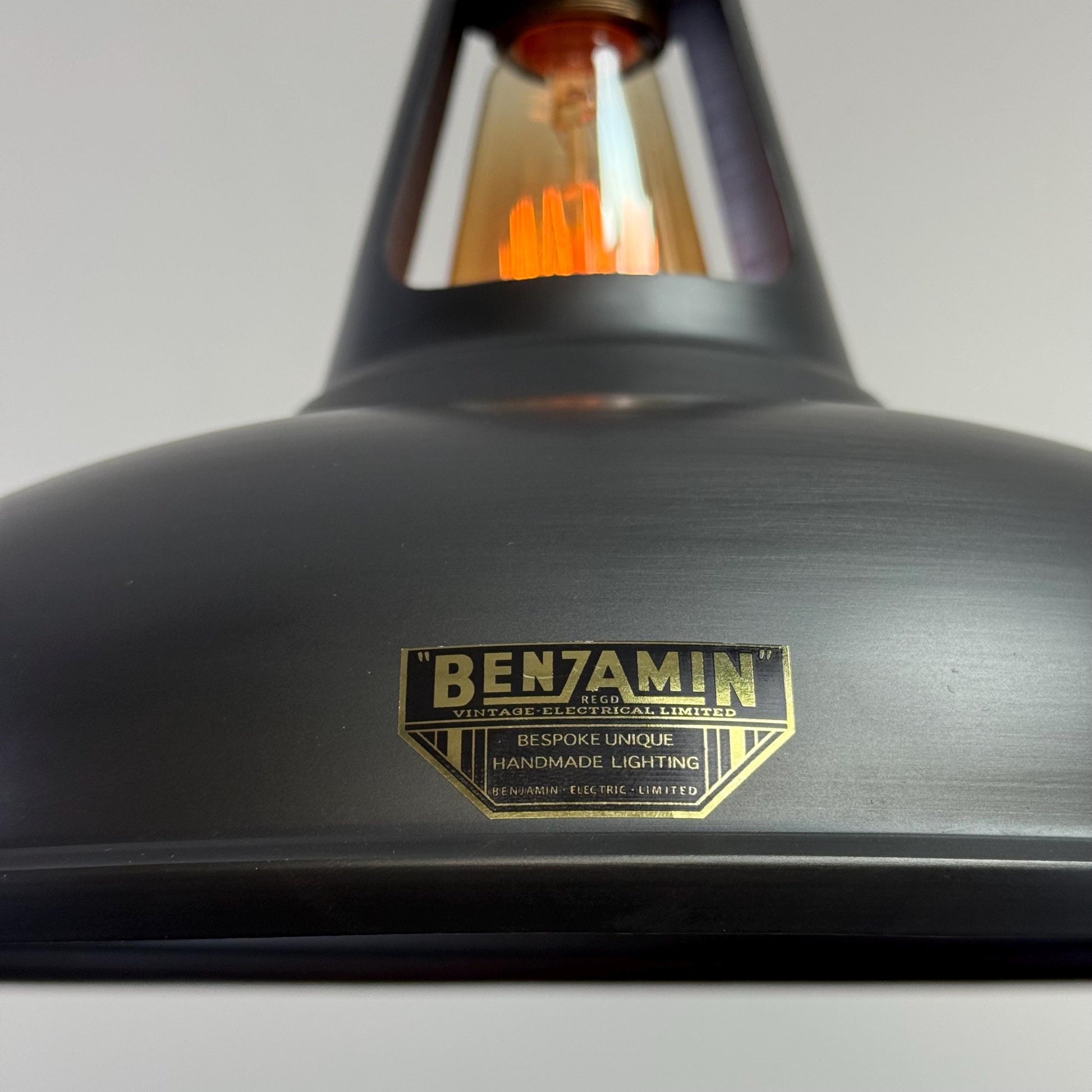 Cawston XL - Pewter Grey Lampshade Slotted Pendant Set Light - 14 Inch