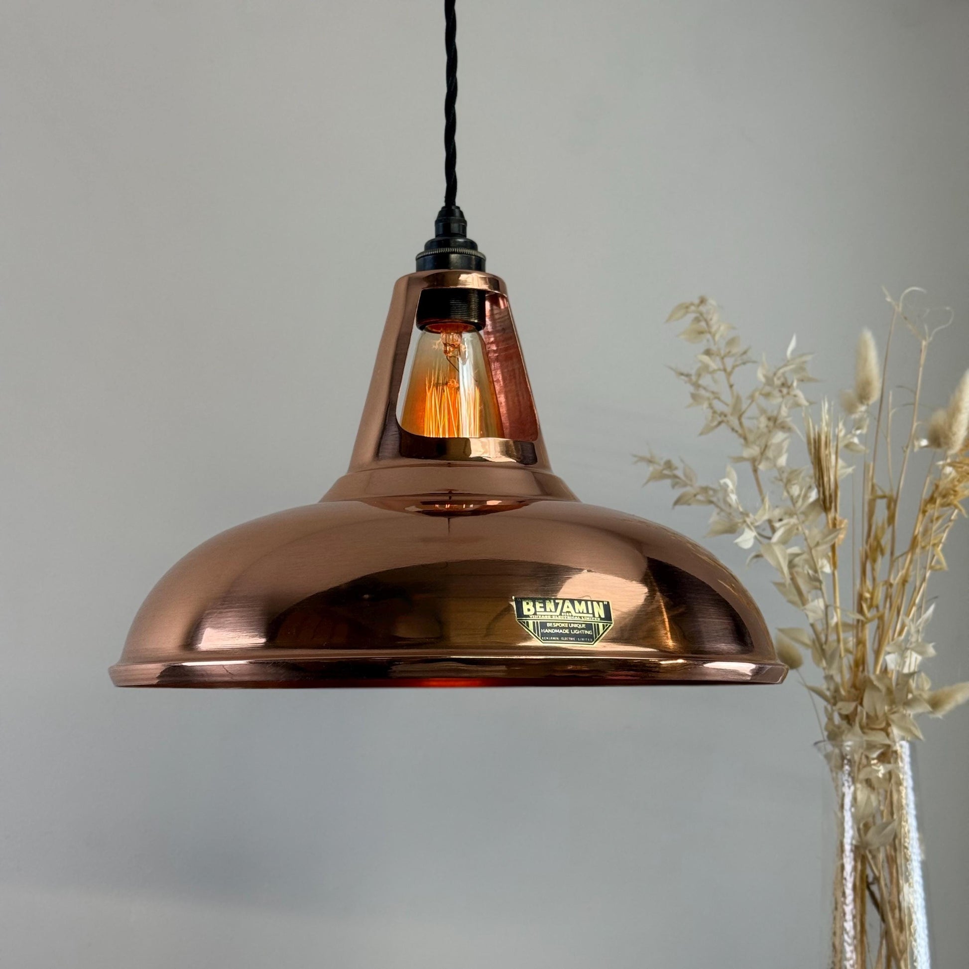 Cawston XL - Genuine Solid Copper Slotted Lampshade Pendant Set Light - 14 Inch
