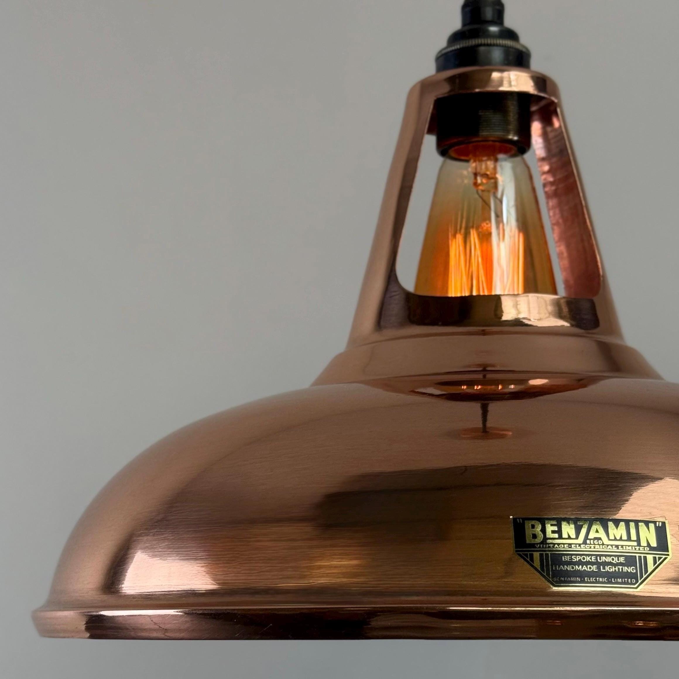 Cawston XL - Genuine Solid Copper Slotted Lampshade Pendant Set